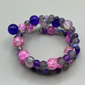 Elegant Pink and Purple Beaded Bracelet